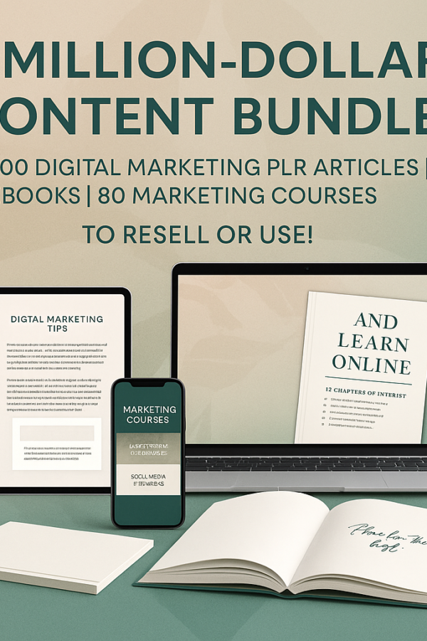 Million-Dollar Content Bundle: 76,000 Digital Marketing PLR Articles, 1,070 eBooks, 80 Marketing Courses to Resell or Use!