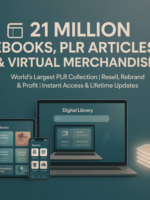 21 Million Ebooks PLR Articles and Virtual Merchandise