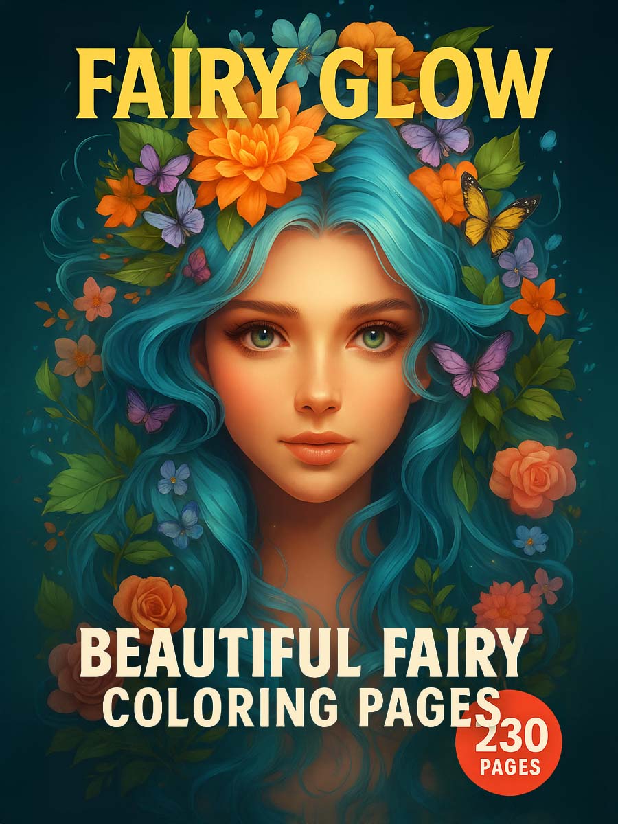 Fairy-Glow-–-Beautiful-Fairy-Coloring-Pages-230-Pages
