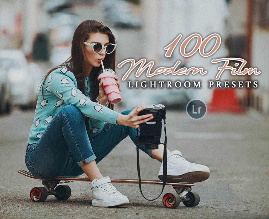 Beautiful young woman posing with a skateboard, fashion lifestyle at sunset